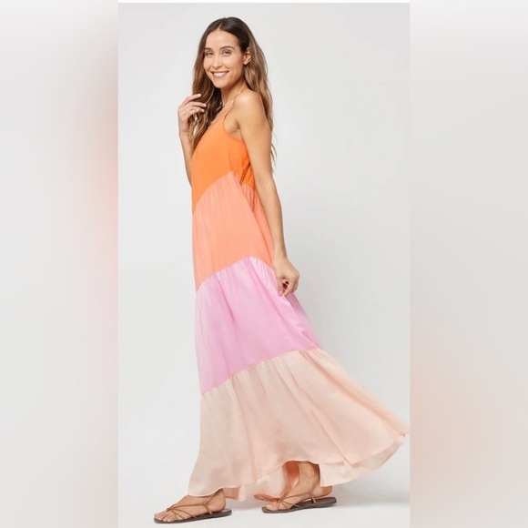 NWT L Space Block Color Blue Maxi Dress Small - Picture 7 of 7